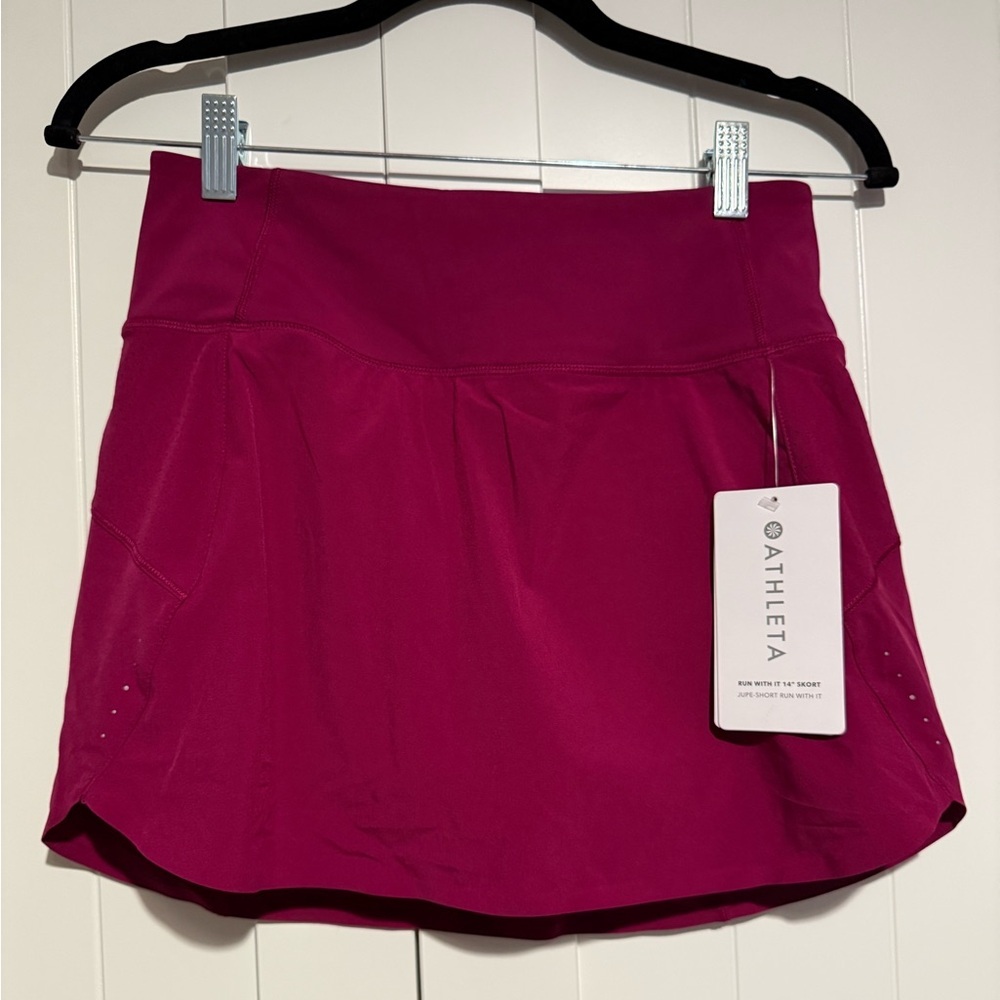 Athleta Run With It Skort 14” Berry Pink XS‎ NWT